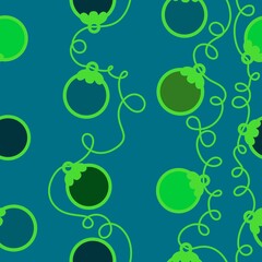 Christmas tree balls seamless winter toys pattern for wrapping paper and fabric