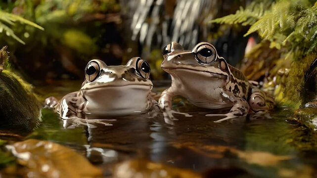 frogs in the water