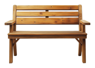 PNG Simple wooden bench for outdoor seating in a park