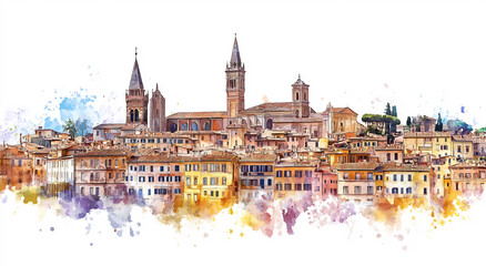 Obraz premium Vibrant Italian town view