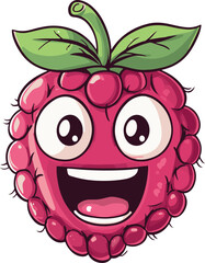 illustration of raspberry with face with a smile