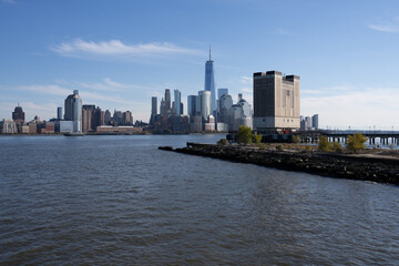Obraz premium Manhattan's beautiful skyline, New York, United States. Panorama view of New York city skyline in Midtown Manhattan. USA NYC. American big city.