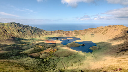 corvo volcanic crater