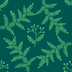 Autumn floral and berries seamless rowanberry pattern for wrapping paper