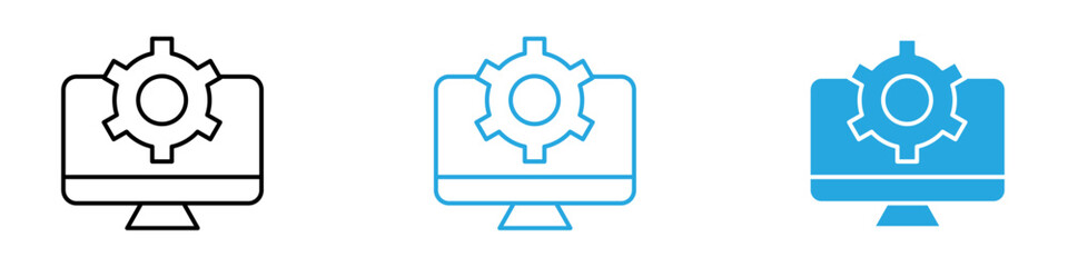 System Update Icon Set Vector illustration in black