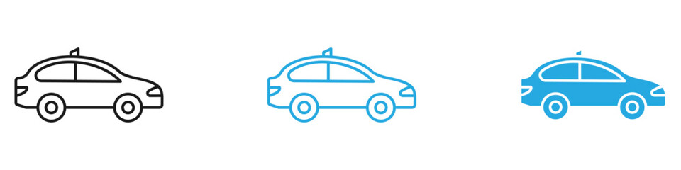 Taxi Icon Set Vector illustration in black