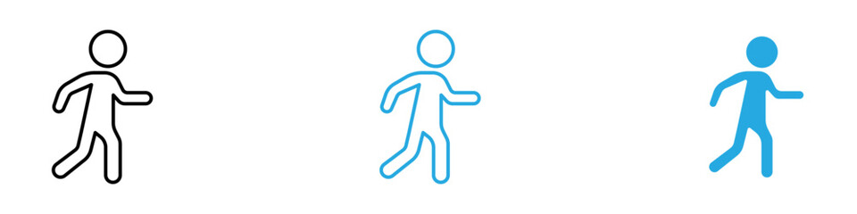 Walking Icon Set Vector illustration in black