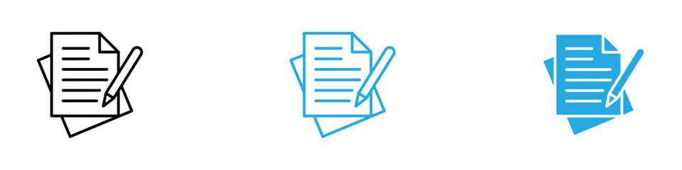 Writing Icon Set Vector illustration in black