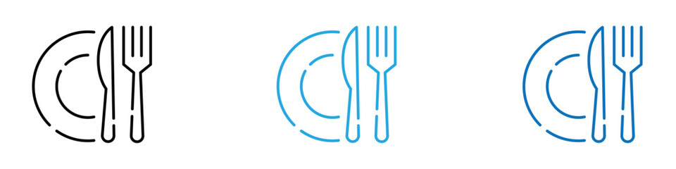 Fototapeta premium Cutlery Icon Set Vector illustration in black