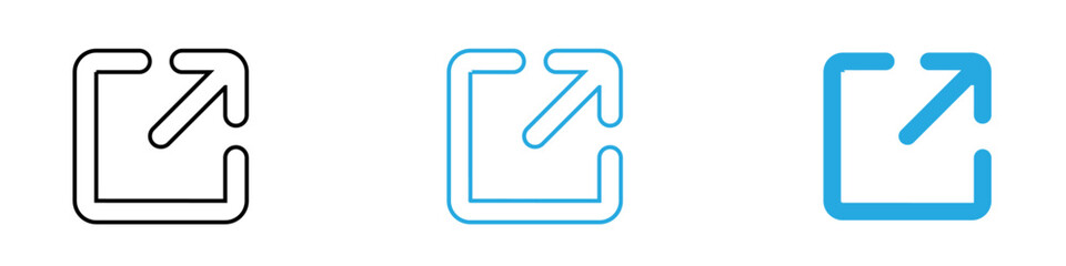 External Link Icon Set Vector illustration in black