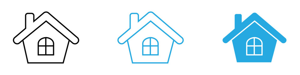 House Icon Set Vector illustration in black