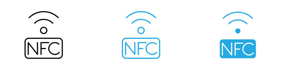NFC Icon Set Vector illustration in black