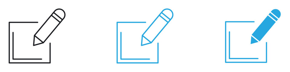 Post Icon Set Vector illustration in black