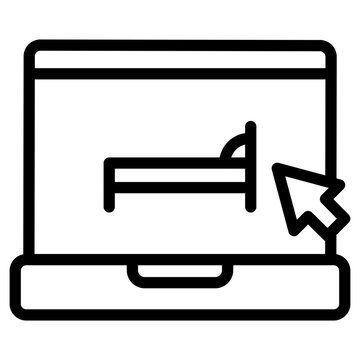 recommend clip art: Minimalist Line Art Hotel Booking Icon
