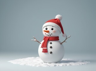 Fototapeta premium snowman with hat
