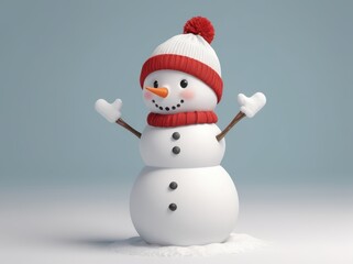 Fototapeta premium snowman with hat