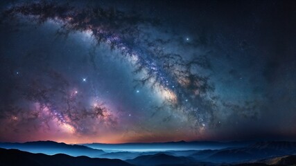 Obraz premium Night sky - Universe filled with stars, nebula and galaxy 