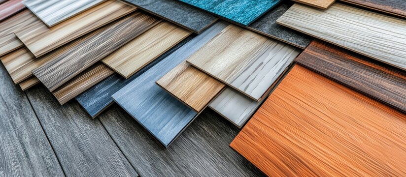 Samples of premium PVC plastic cladding panels showcasing various colors and textures for interior and exterior design applications