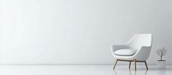 Sleek modern chair with minimalist design on pristine white background stylish furniture display