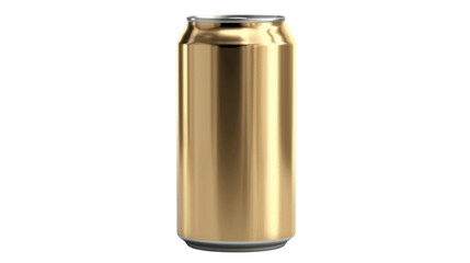 Can energy drink or beer gold can on white transparent background
