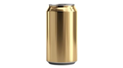 Can energy drink or beer gold can on white transparent background
