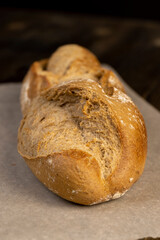 wheat flour bread in close-up