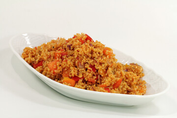 Homemade fresh bulgur salad. tasty and healthy 