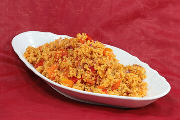 Homemade fresh bulgur salad. tasty and healthy 