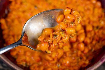 crushed sea buckthorn berries in a bowl