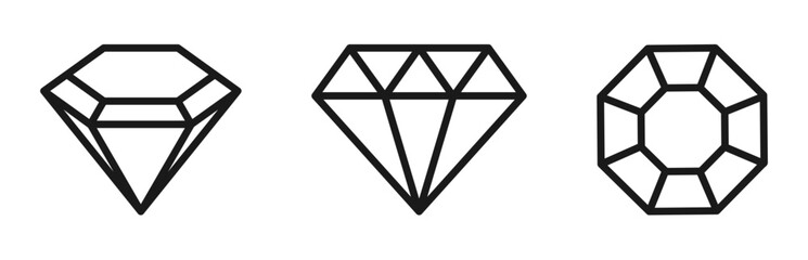 outline jewelry diamond icon