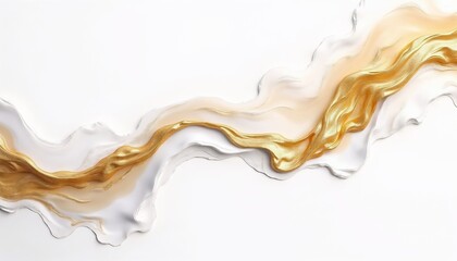 Fototapeta premium Elegant abstract background with flowing waves of white and gold, smooth texture and luxurious design