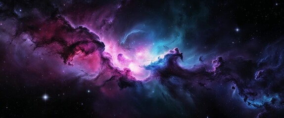 Fototapeta premium vibrant and colorful nebula in outer space.
