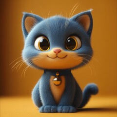 Adorable Blue Cat with Friendly Expression