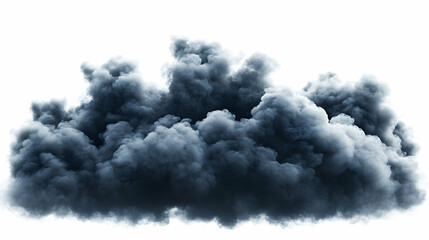 Fototapeta premium Dark Gray Smoke Cloud Digital Illustration on White Background for Design Element