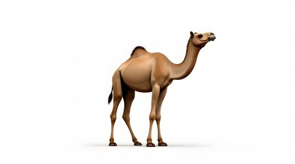 Isolated Camel on White Background – Perfect for Travel and Desert Themes
