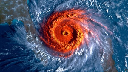 satellite image of the hurricane center, planet earth