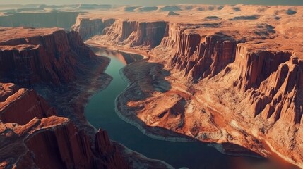 Aerial View of Majestic Canyon Landscape