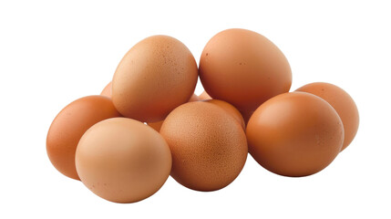 Boiled eggs on white transparent background

