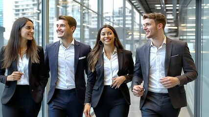 Group of Young Accountants Collaborating in Modern Office Setting