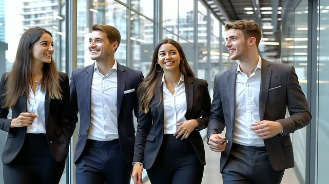 Group of Young Accountants Collaborating in Modern Office Setting