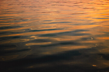 Golden sunset reflections on rippling water surface, Golden waves background,wallpaper
