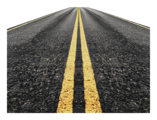 PNG A long stretch of asphalt road with yellow lines