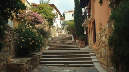 Obraz premium narrow street in the town of island country
