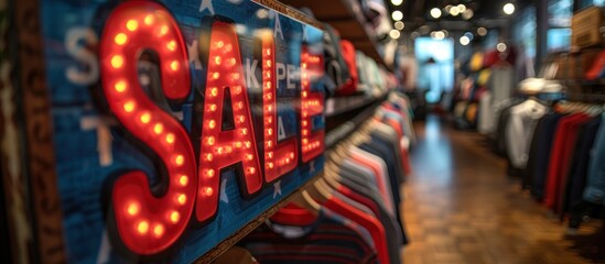 Fototapeta premium Sale Sign in a Clothing Store
