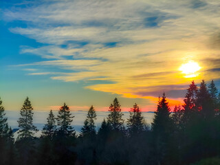 sunset in the mountains