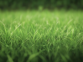 Fototapeta premium A close-up view of vibrant green grass blades in a natural setting.