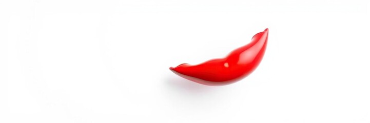 A vibrant red mouth shaped floaty floating on a plain white background, water, beach