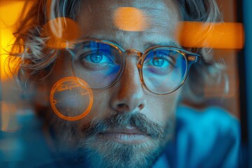 Focused young businessman working on laptop in office, professional male employee using computer at desk, Latin software developer typing, concentrated on project