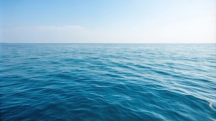 Fototapeta premium Calm sea surface with gentle ripples on blue ocean waters, reflective surface, tranquil atmosphere, soothing hue, vast expanse, serene scene
