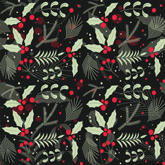 Naklejka premium Hand drawn christmas pattern design background.